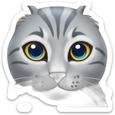 gato gris con ojos azules sticker