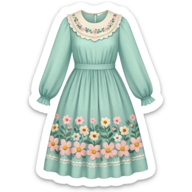 Cottagecore style ultra cute vintage material dress sticker