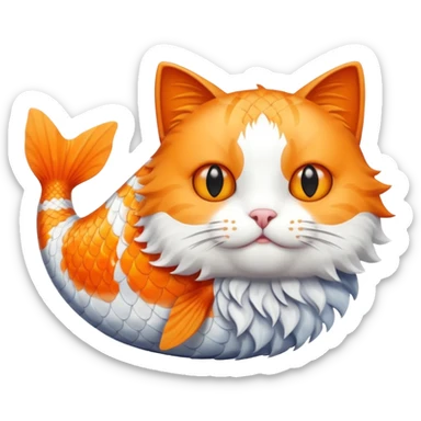 Un gato con cuerpo de pescado  sticker