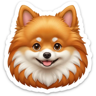 happy Pomeranian dog iOS Style sticker