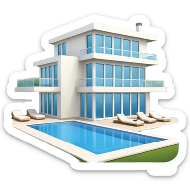 white luxury villa sticker