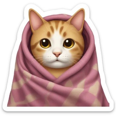 Cat wearing a blanket  sticker