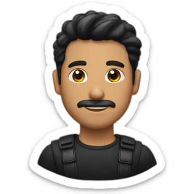 hombre de piel morena y cabello negro sticker