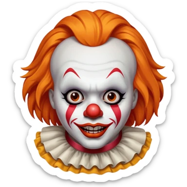 The clown from the movie IT With a little orange hair with the scary lip sticker