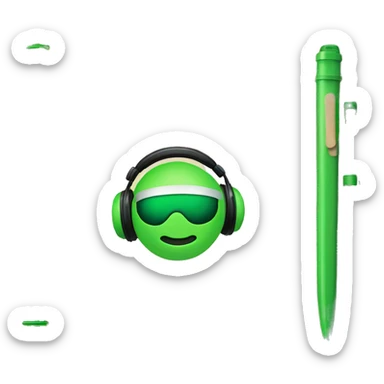 A beige school notebook with green barrier on dj set  sticker