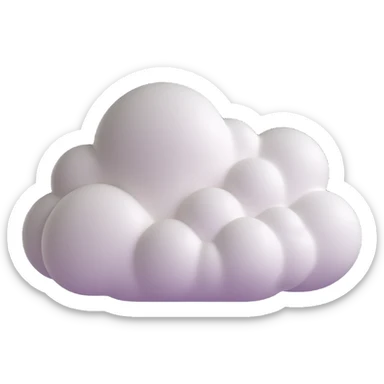 a 3D puffy cloud, soft and rounded, modern look sticker