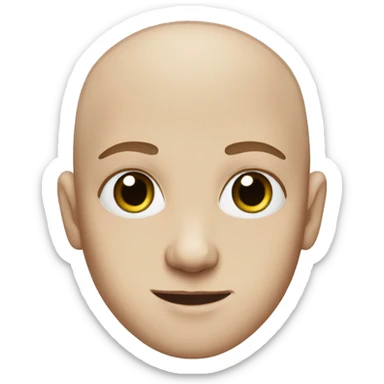 young male, bald, blue eyes sticker