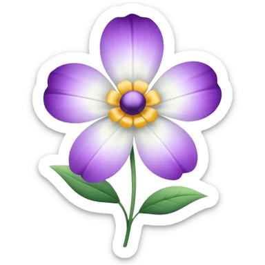 White flower and a purple flower separate  sticker