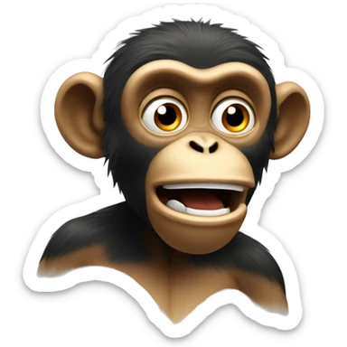 astonished monkey sticker