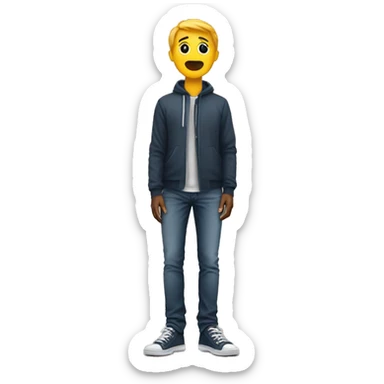 someone standing aside his shoew sticker