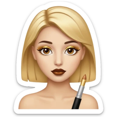 accesories lip gloss brown with makeup gold sticker