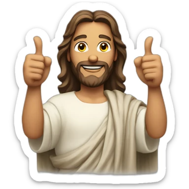 Jesus with thumbs up sticker