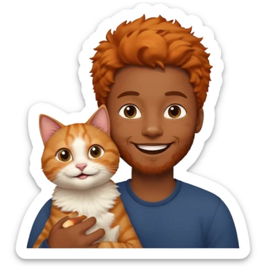 black guy with orange cat sticker