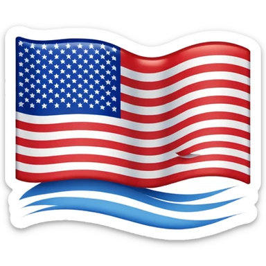 American flag with stars on bottom sticker