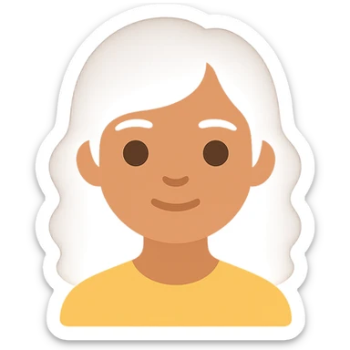 portrait of an Asian girl with medium brown wavy hair and brown eyes, color icon style sticker