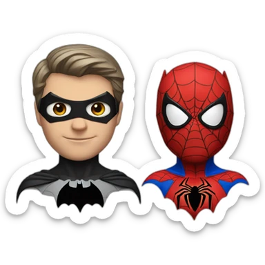 batman and spider man mix sticker