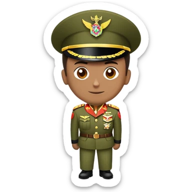 crie um emoji de um militar do exercito venezolano com o camuflado típico sticker