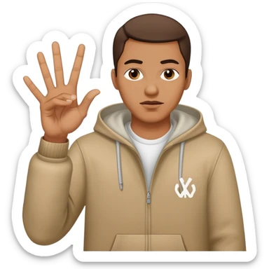 Gang member throwing up gang signs sticker