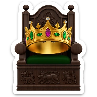 A crown on a throne sticker