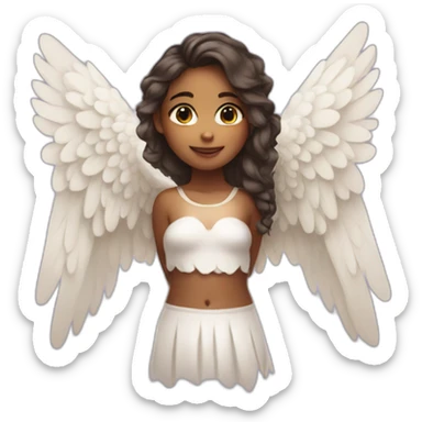 girl with angel wings on her back sticker
