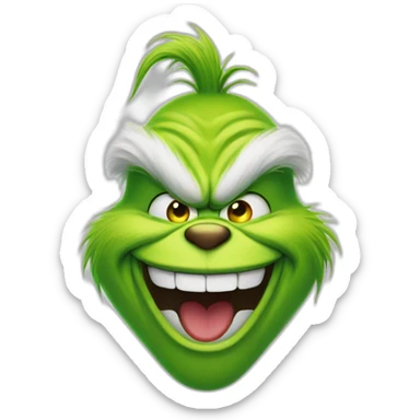 Grinch laughing face sticker