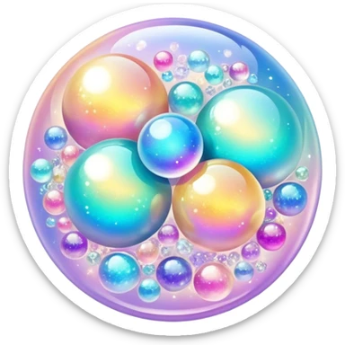 Epic divine sparkly glittery shiny legendary celestial flowery complex detailed iridescent gradients marbles aesthetic-scenery-Decorations sticker