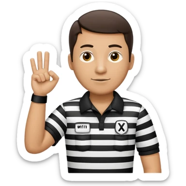 referee with raised arms crossed like an X sticker