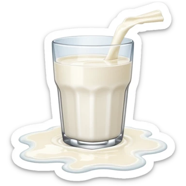 glass of milk spill on floor sticker