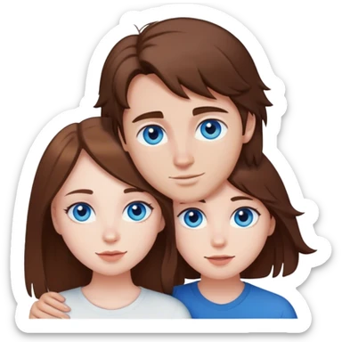 Me and my Partner Jaxon, brown hair, blue eyes, white skin, in love sticker