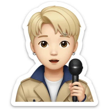 K-pop idol with microphone sticker