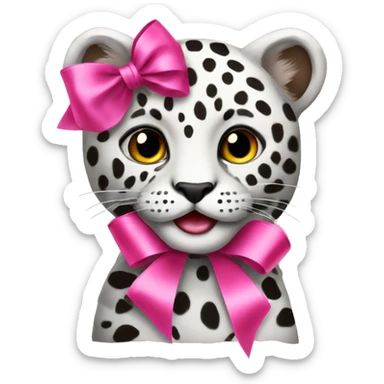 leopardo with ribbon pink  sticker