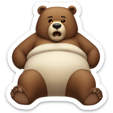 bear's tummy hurts sticker