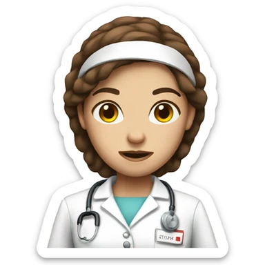 Mean brown haired nurse sticker