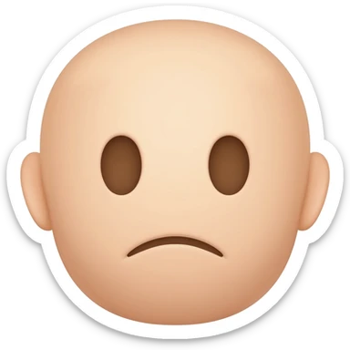 Black emoji with white face with frown close mouth sticker