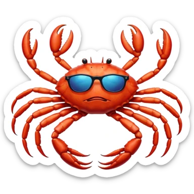 Female Alaska king crab with sunglasses  sticker