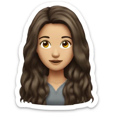 brunette long hair  sticker