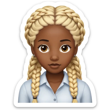 Black girl with blonde braids sticker