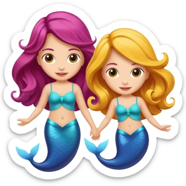 Dos sirenas juntas sticker