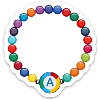 colourful alphabet flat round beaded bracelet  sticker