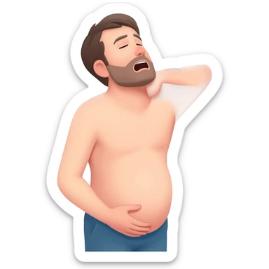 pregnant man barfing sticker