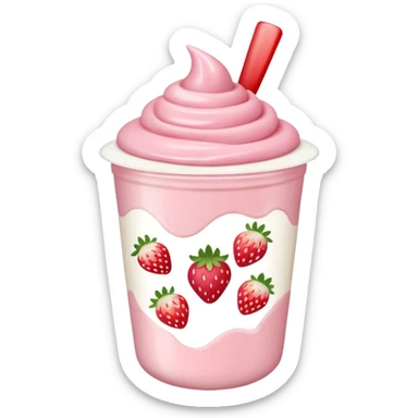  Strawberry Yogurt cup sticker