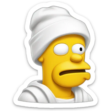 Homero con toalla en la cabeza sticker
