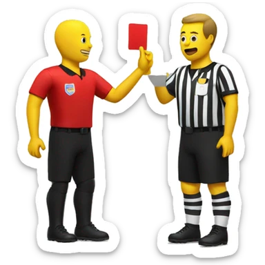 yellow man referee giving a red card sticker