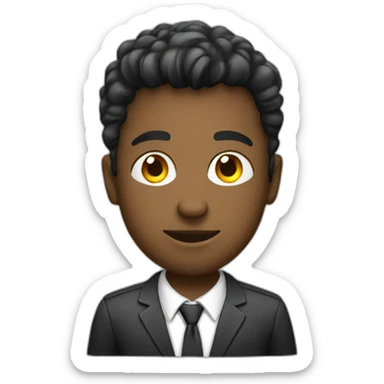 young usual manager with laptop sticker