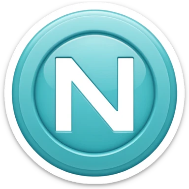 stylized nu symbol in soft cyan hue sticker