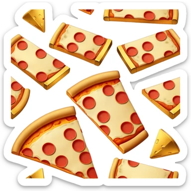 Pizza with gold bars sticker