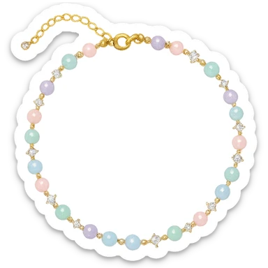 girly sparkling anklet, pastel colors sticker