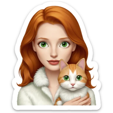 Jessica Chastain, with cute cat sticker