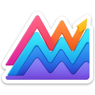 line graph up sticker