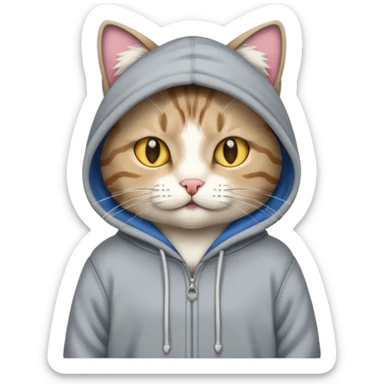 Cat wearing hoodies  sticker
